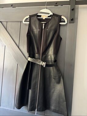 MICHAEL Michael Kors Black Zip-Front Dress with Branded Hardware